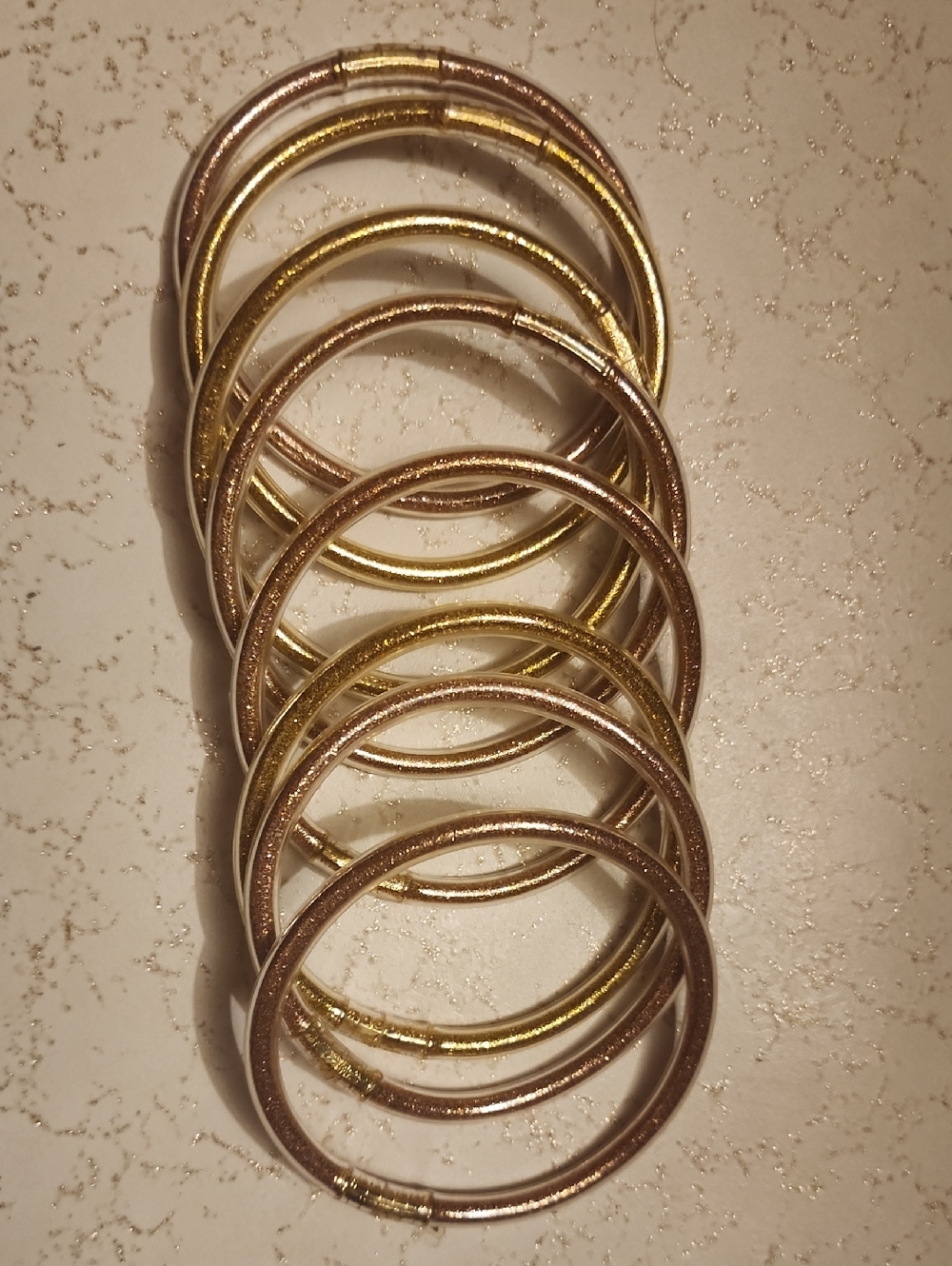 Stacked Gold and Rose Gold Bangle Bracelet Set - Women Jewelry